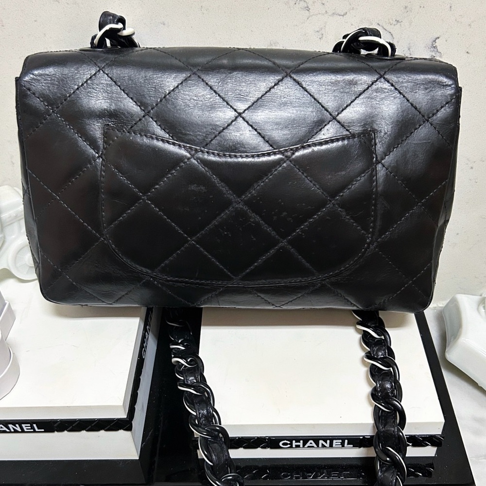 Authentic Chanel RARE Limited Ed. Medium Black & White Classic Single Flap Bag - Picture 9 of 16